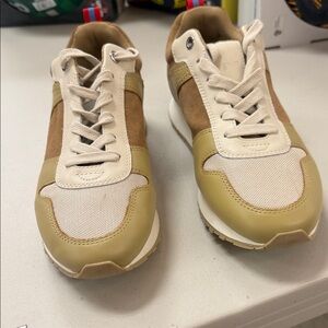 J. McLaughlin Cream and Tan Women's Sneakers